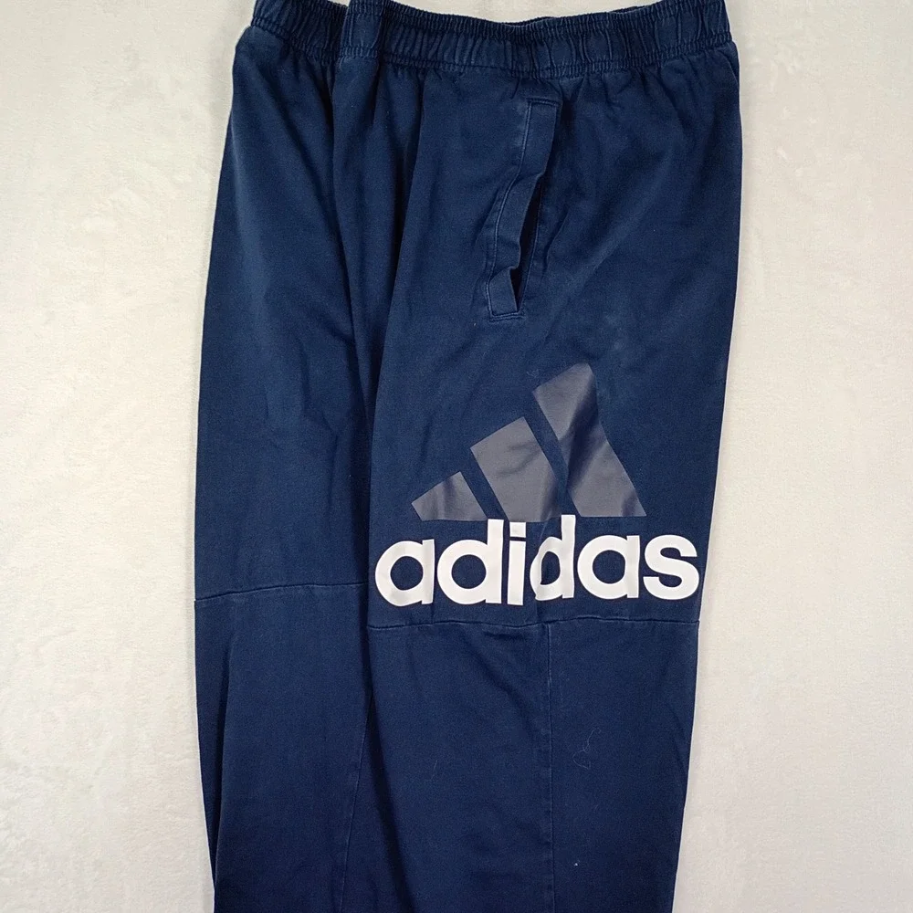 Adidas‎ Mens Navy Blue Logo Joggers Athletic Sweatpants Size L